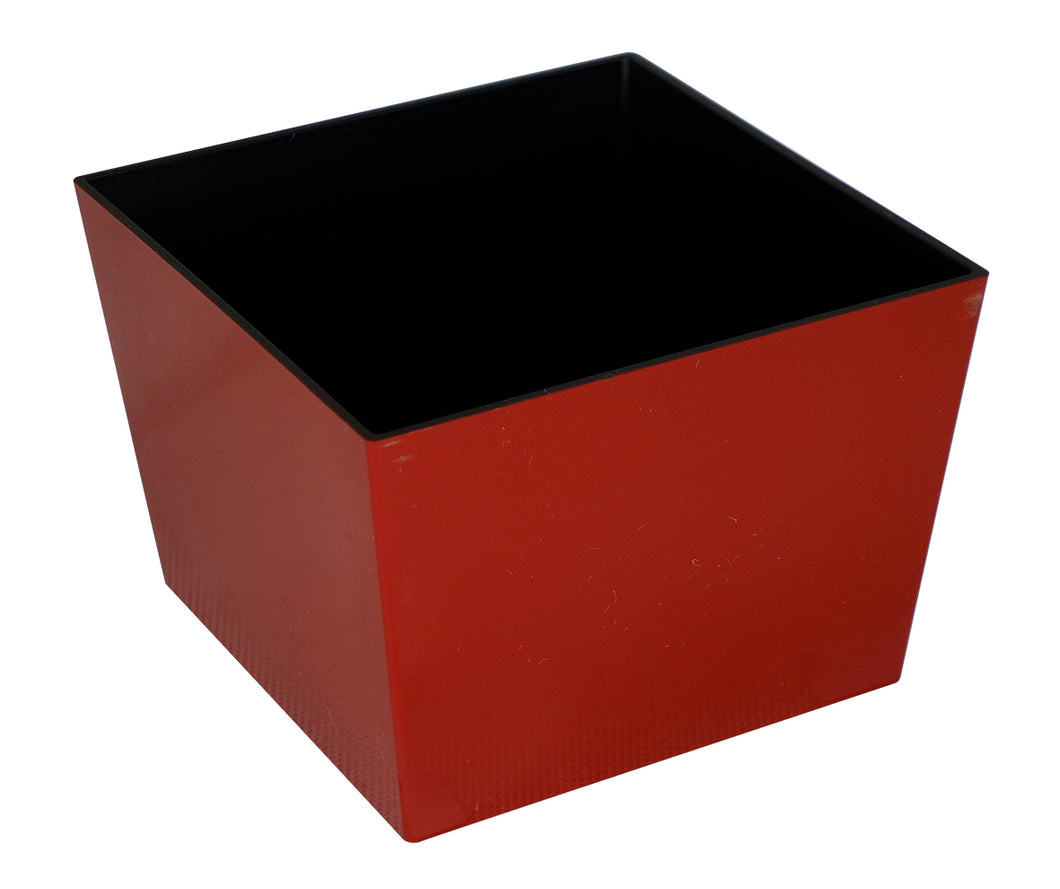 PLASTIC CONTAINER, DS 010 SERIES, W120 X D120 X H85 MM (SOLID RED)